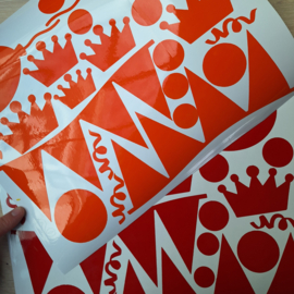 Raamsticker mix Koningsdag / voetbal