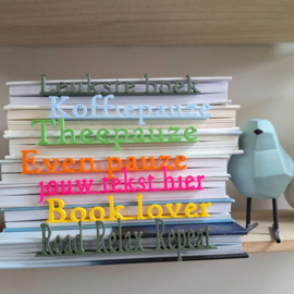 Boekenlegger met tekst