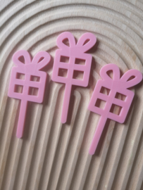cupcake toppers cadeau pastelroze