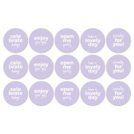 Stickers tekst mix lila - 10 stuks