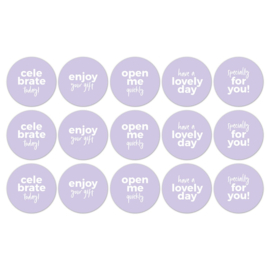 Stickers tekst mix lila - 10 stuks