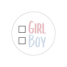 Stickers boy or girl - 5 stuks