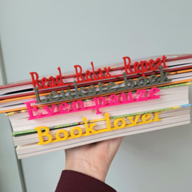 Boekenlegger met tekst