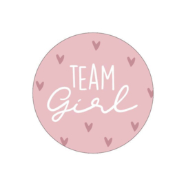Sticker team girl roze - 5 stuks