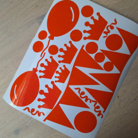 Raamsticker mix Koningsdag / voetbal