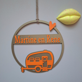Cirkel caravan - met eigen tekst mogelijk - prijs vanaf