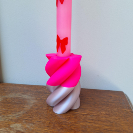 Kandelaar swirl 2 kleuren - 9 cm