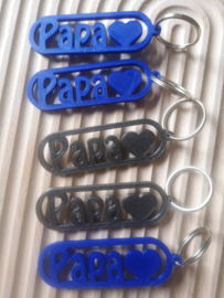 Sleutelhanger papa+hartje blauw