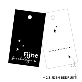 Cadeaulabel fijne feestdagen - 5 stuks