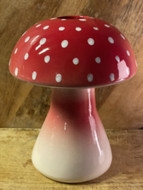 Paddestoel champignon rood/wit stip