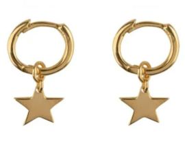 Small Hoop Star Earring Gold Plated