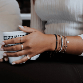 Beige met gouden Miyuki armband