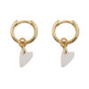 Small Hoop Resin Heart Earring Gold Plated