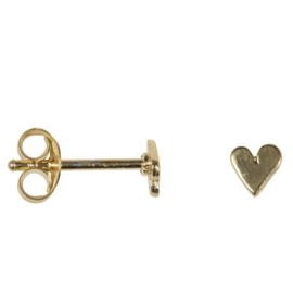 Asymmetric Heart Stud Earring Small Gold Plated