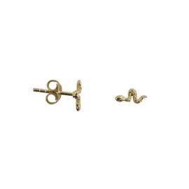 Mini Snake Stud Earring Gold Plated