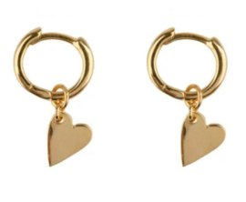 Small Hoop Heart Earring Gold Plated
