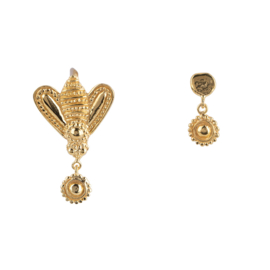 Bee Flower Stud Earring Gold Plated