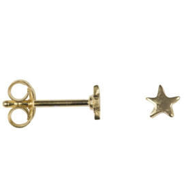 Asymmetric Star Stud Earring Small Gold Plated