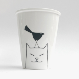 Koffiemokje ‘Kat en Vogel’