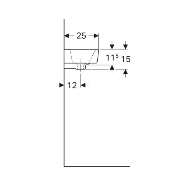Geberit Selnova Compact handenwasser 400 x 250 x 150 mm - wit - kraangat rechts - met overloop