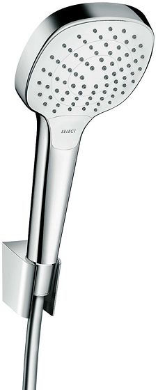 Hansgrohe Croma Select E 100 Vario handdoucheset - wit/chroom - handdouche Croma 100 Vario - wandhouder - doucheflexibel 1/2 x 1250 mm