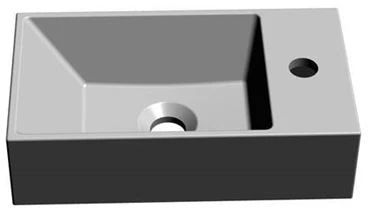 Easylux Thiny handenwasser kunstmarmer 400 x 220 mm - wit - kom links