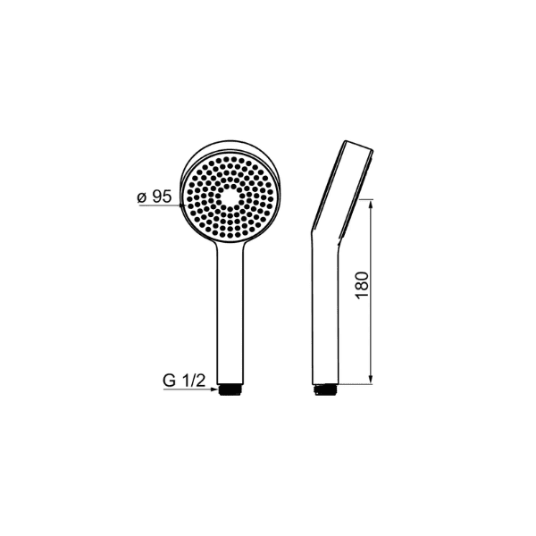Hansa HansaBasicjet handdouche 95 mm - 1 straal - chroom