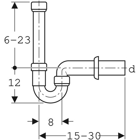 Geberit PP enkele buissifon 40 x 40 mm - wit