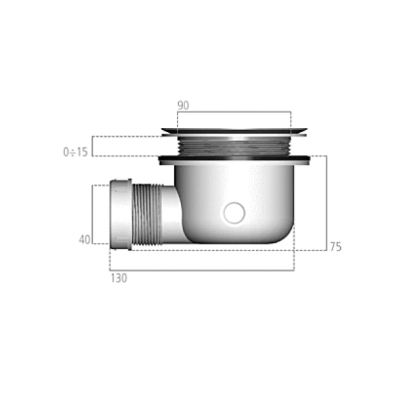 Ideal Standard Ultra Flat S douchesifon 90 mm - zonder deksel