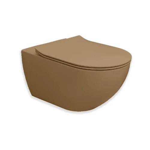 Easylux Obi hangtoilet Cycloneflush zonder spoelrand 550 x 355 x 340 mm - tabak
