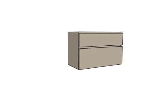 Easylux Klaire 65 - wastafelonderkast met 2 laden 1000 x 435 x 650 mm - uitsparing links - soft