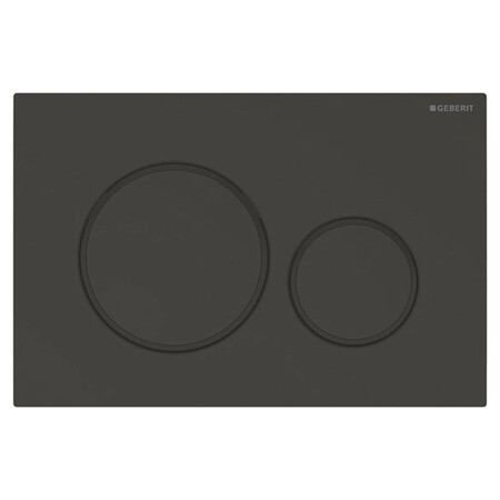 Geberit Sigma 20 bedieningsplaat - zwart mat - kunststof - 2 druktoetsen designringen in het zwart