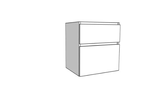 Easylux Klaire 65 - wastafelonderkast met 2 laden 600 x 435 x 650 mm - uitsparing in het midden - wit