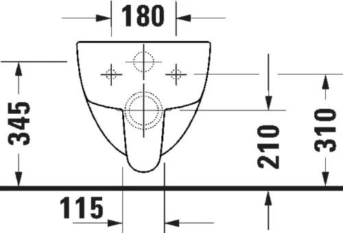 Duravit D-Code wandtoilet Rimless zonder spoelrand 540 x 370 x 360 mm - wit