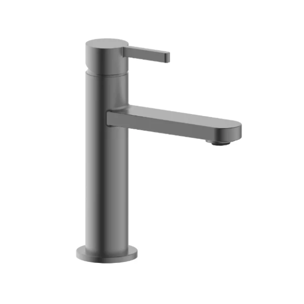 Easylux Vivo wastafelmengkraan met coldstart - rechte uitloop - zonder lediging - Gun Metal