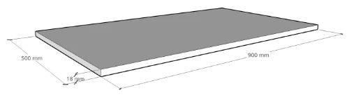 Easylux Kivu wastafelblad laminaat 900 x 500 x 18 mm - raven oak