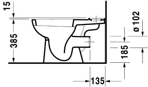 Staand Toilet Duravit D-Code (Pot + spoelbak + zitting) Uitgang H