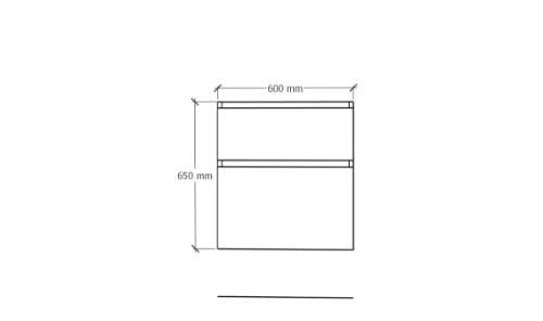 Easylux Klaire 65 - wastafelonderkast met 2 laden 600 x 435 x 650 mm - uitsparing in het midden - wit