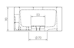 Clou Flush 3 handenwasser rechts 360 x 180 x 90 mm - wit - porselein - met kraangat en plug