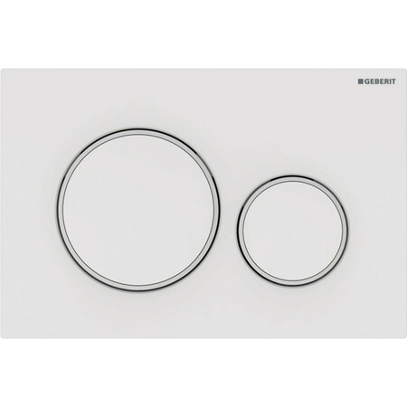 Geberit Sigma 20 bedieningsplaat - wit/wit mat - kunststof - 2 druktoetsen