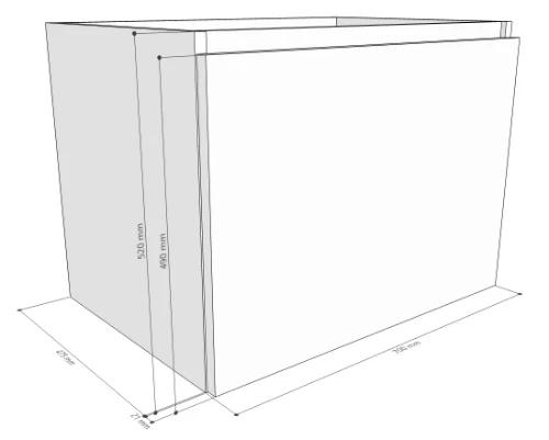Easylux Kivu wastafelonderkast met 1 lade greeploos 700 x 475 x 520 mm - raven oak