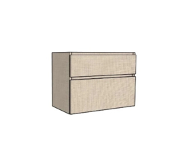 Easylux Klaire 65 - wastafelonderkast met 2 laden 900 x 435 x 650 mm - uitsparing in het midden - linnen
