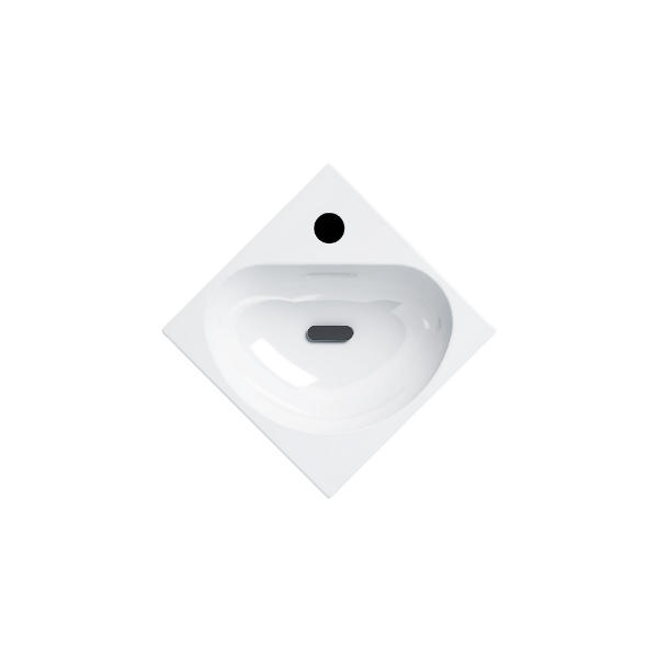 Clou Flush 5 handenwasser 270 x 270 x 100 mm - wit - porcelein - met kraangat en plug