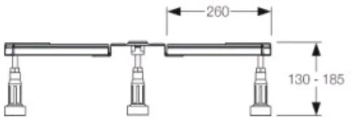 Mepa BW ECO douchepoten regelbaar 125-190 mm - 5-poot voor douchebak