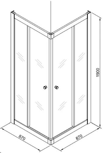 Easylux Free Basic hoekinstap 900 x 1900 mmtransparant - chroom