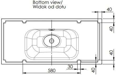 Easylux Klaire wastafelblad kunstmarmer met 1 waskom links 1000 x 460 mm - wit mat - voorgeboord kraangat