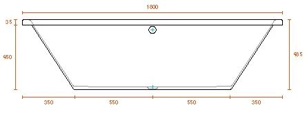 Easylux Helios bad composiet 1800 x 800 mm - wit hoogglans - zonder poten