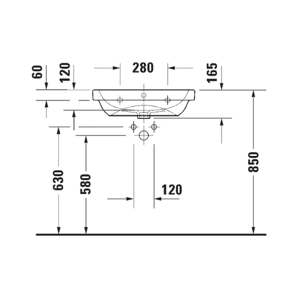 Lavabo Duravit D-Code 550 x 430 mm