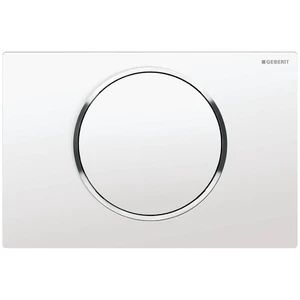 Geberit Sigma 10 bedieningsplaat - wit - kunststof - 1 druktoets wit en ring verchroomd