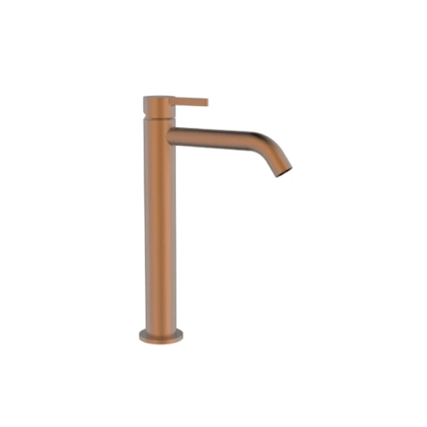 Easylux Vivo wastafelmengkraan verhoogd met coldstart - zonder lediging - Brushed Copper